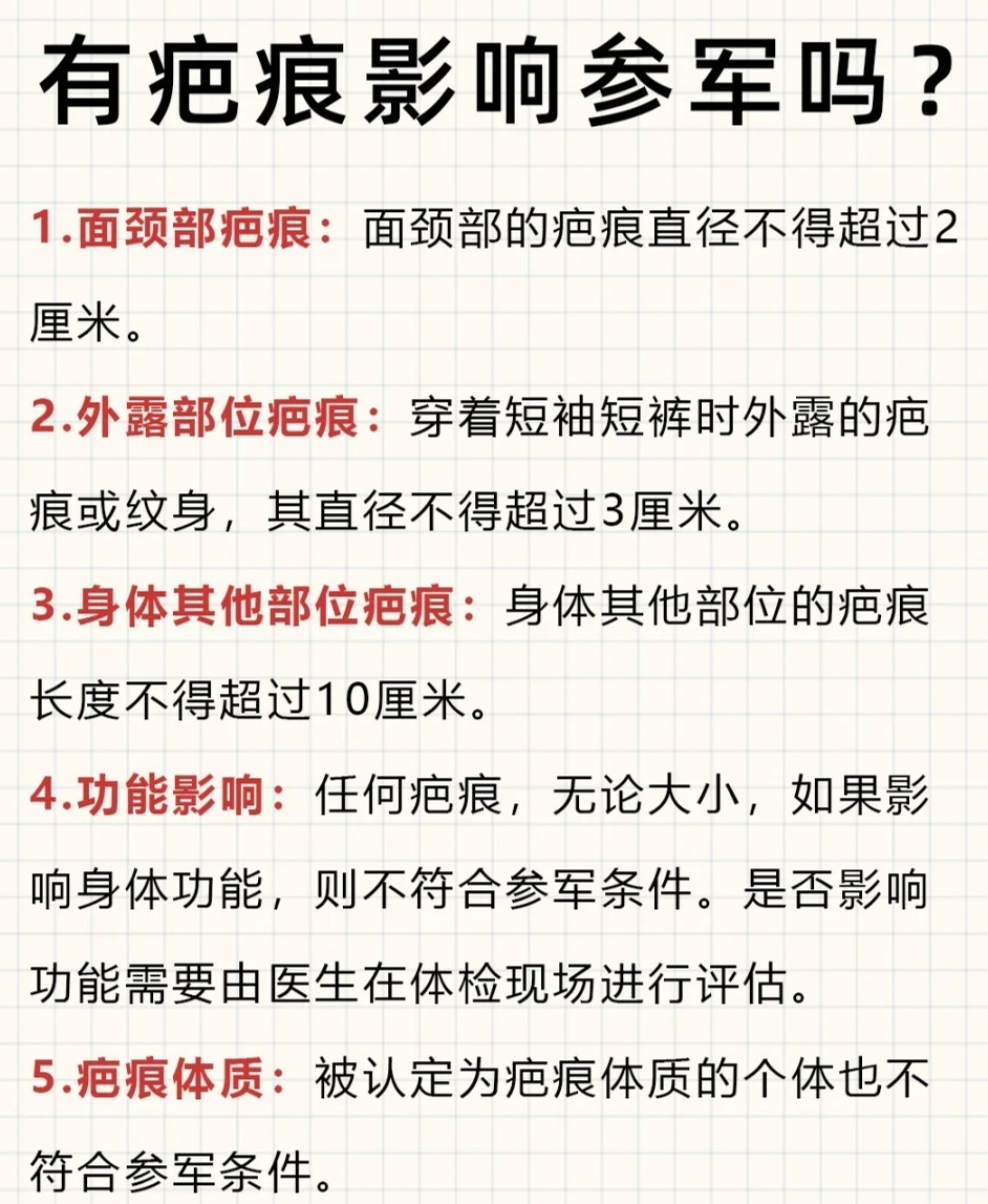 什么樣的疤痕不能當(dāng)兵？深度解析征兵體檢標(biāo)準(zhǔn)中的疤痕要求，征兵體檢標(biāo)準(zhǔn)中的疤痕要求深度解析，哪些疤痕影響當(dāng)兵資格？